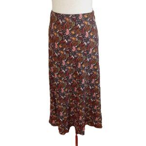 Loft Bias A Line Slip Skirt Colorful Print Size Med